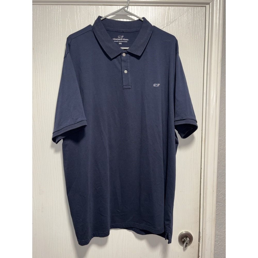 Vineyard Vines Polo Shirt Mens XXL Blue Classic Fit Short Sleeve Whale Logo